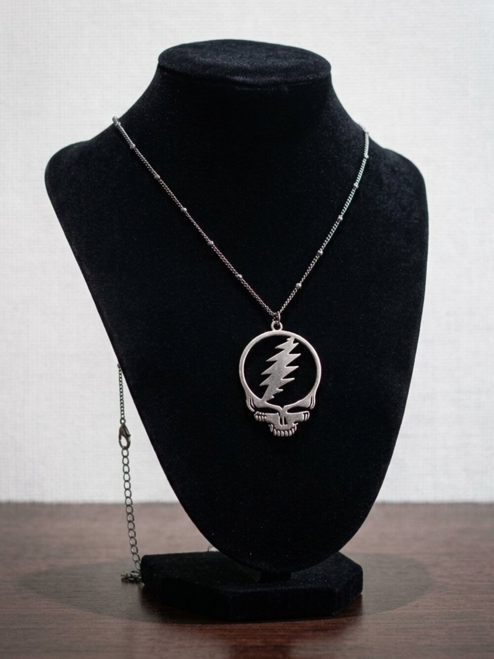 Grateful Dead Silver Plated Stainless Steel Necklace Steal Your Face
